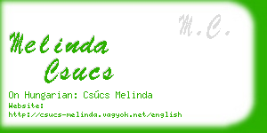 melinda csucs business card